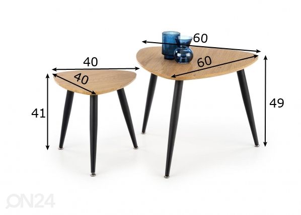 Sohvapöydät 2 kpl mitat