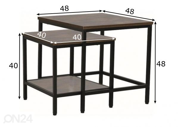 Sohvapöydät 2 kpl mitat