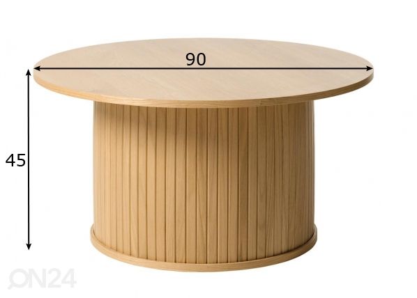 Sohvapöytä Ø 90 cm mitat