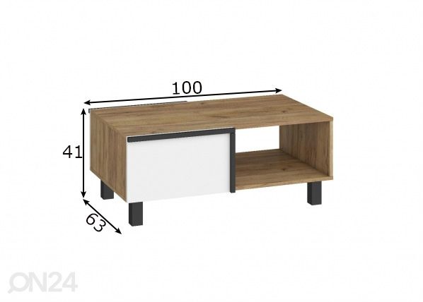 Sohvapöytä 100x63 cm mitat
