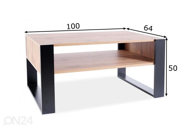 Sohvapöytä 100x64 cm mitat