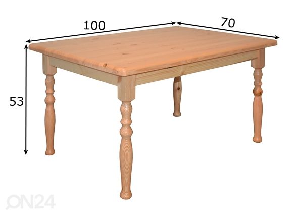 Sohvapöytä 100x70 cm mitat