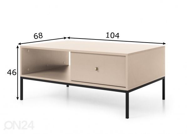 Sohvapöytä 104x68 cm mitat