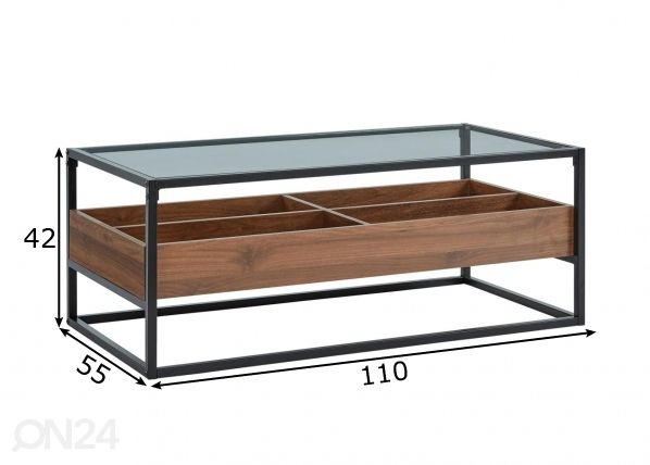 Sohvapöytä 110x55 cm mitat