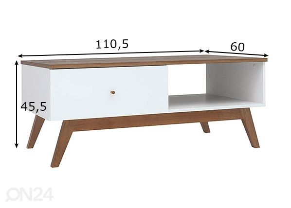 Sohvapöytä 110x60 cm mitat