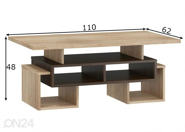 Sohvapöytä 110x62 cm mitat