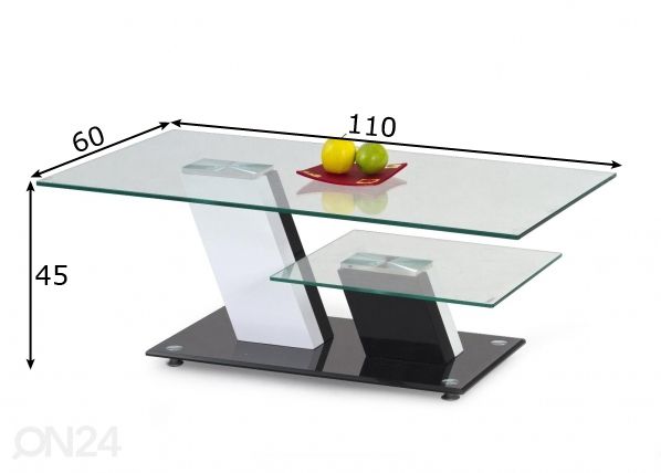 Sohvapöytä 110x65 cm mitat