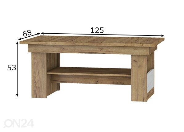 Sohvapöytä 125x68 cm mitat