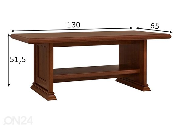 Sohvapöytä 130x65 cm mitat