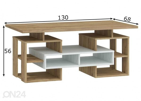 Sohvapöytä 130x68 cm mitat