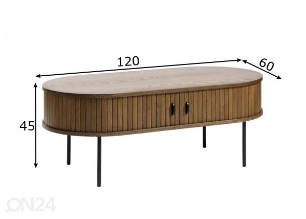 Sohvapöytä 60x120 cm mitat