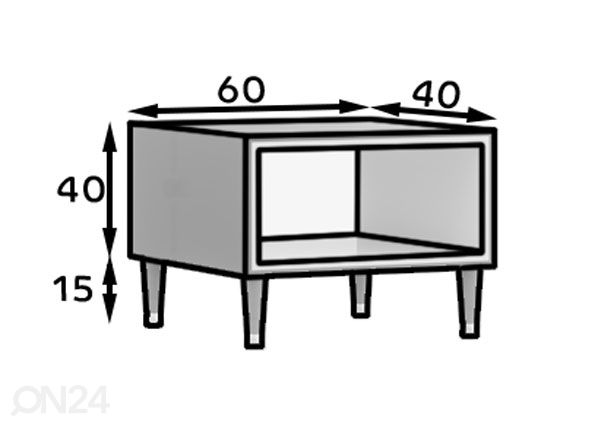 Sohvapöytä 60x40 cm mitat