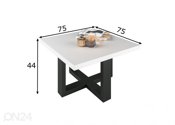 Sohvapöytä 75x75 cm mitat