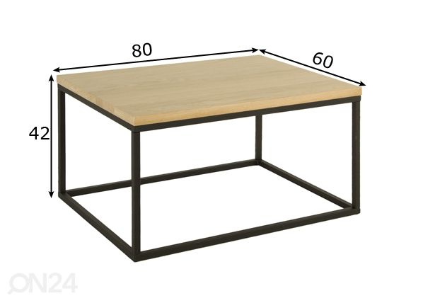 Sohvapöytä 80x60 cm mitat