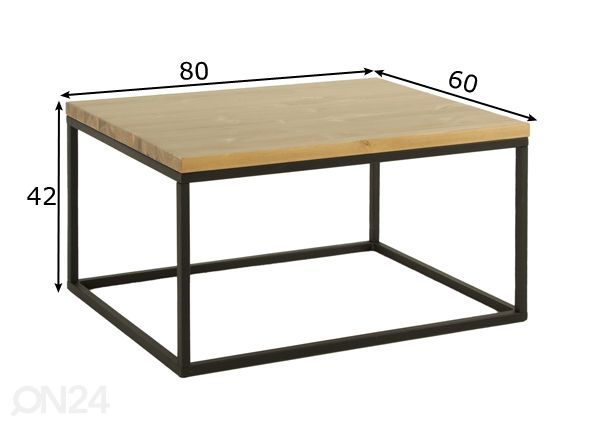 Sohvapöytä 80x60 cm mitat