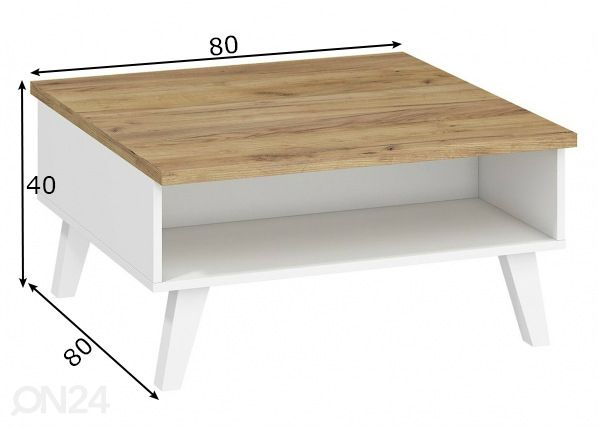 Sohvapöytä 80x80 cm mitat
