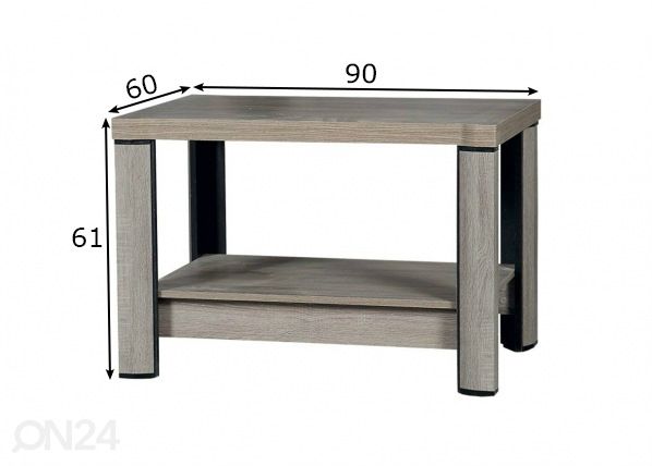 Sohvapöytä 90x60 cm mitat