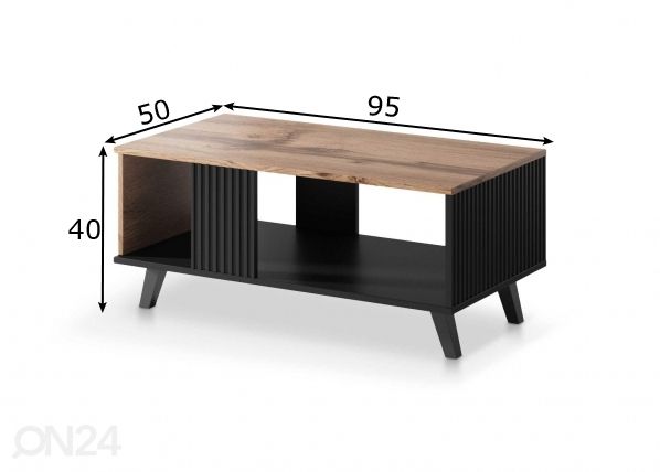 Sohvapöytä 95x50 cm mitat