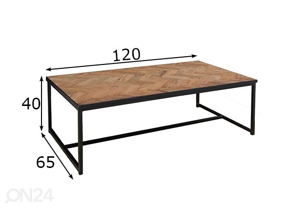 Sohvapöytä Accent 120x65 cm mitat