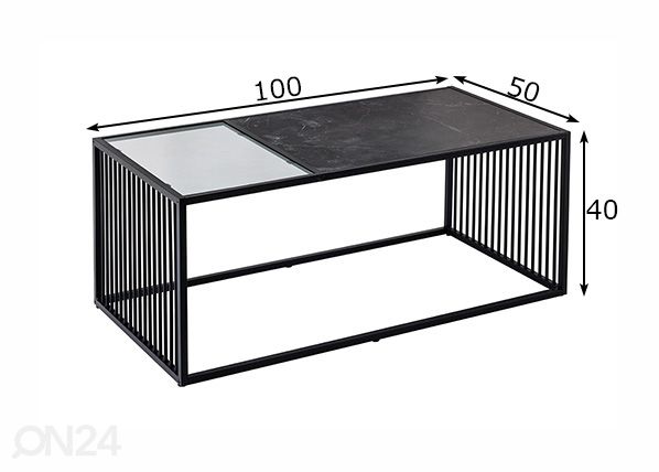 Sohvapöytä Architecture 100x50 cm mitat