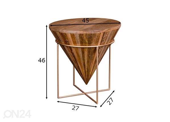 Sohvapöytä Chennai Ø45 cm mitat