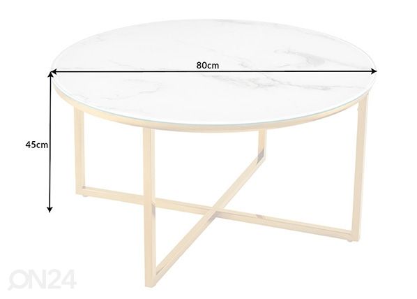 Sohvapöytä Elegance Ø 80 cm mitat