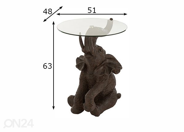 Sohvapöytä Elephant Ø 51 cm mitat