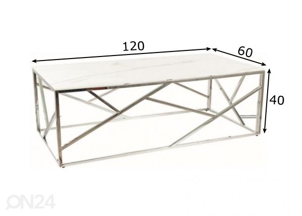 Sohvapöytä Escada 120x60 cm mitat