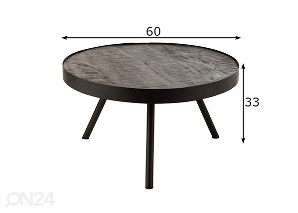 Sohvapöytä Fien Ø 60 cm mitat