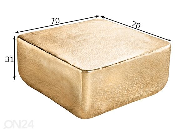Sohvapöytä Gold 70x70 cm mitat