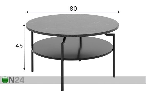 Sohvapöytä Gulf Ø 80 cm mitat