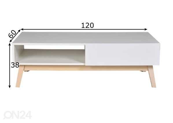 Sohvapöytä Home 120x60 cm mitat