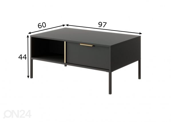 Sohvapöytä Lars 97x60 cm mitat