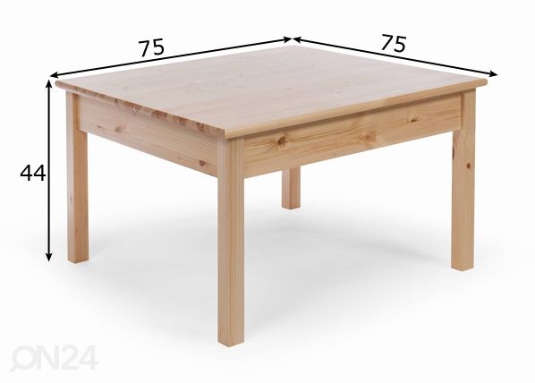 Sohvapöytä / lasten pöytä 75x75 cm mitat