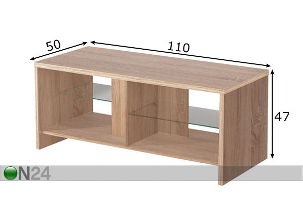 Sohvapöytä LEGATO 110x50 cm mitat