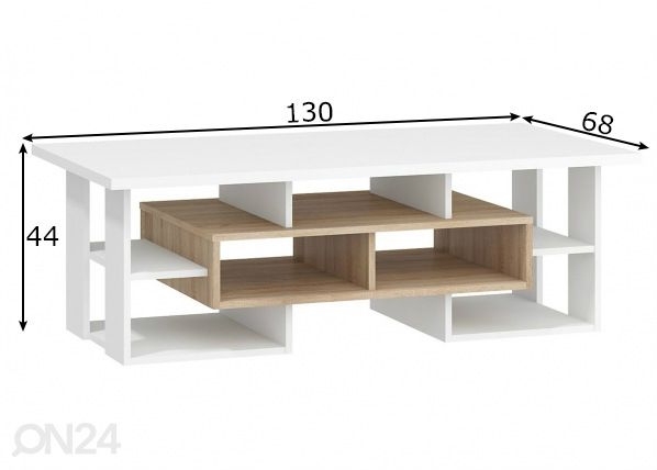 Sohvapöytä Macroom 130x68 cm mitat