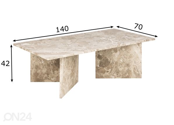 Sohvapöytä marmoria Victoria mitat