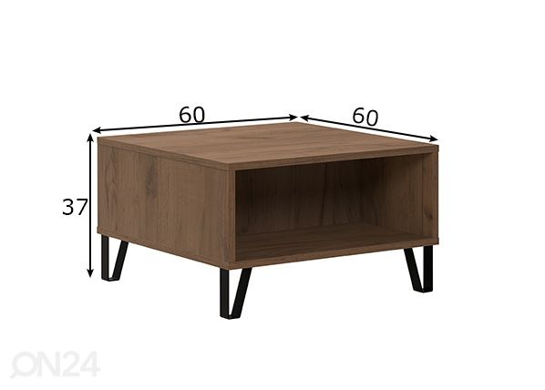 Sohvapöytä Montez 60x60 cm mitat
