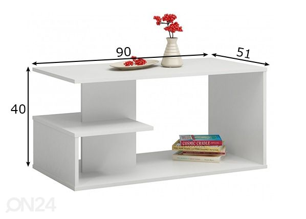 Sohvapöytä Montreal 90x51 cm mitat