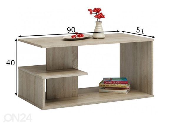 Sohvapöytä Montreal 90x51 cm mitat