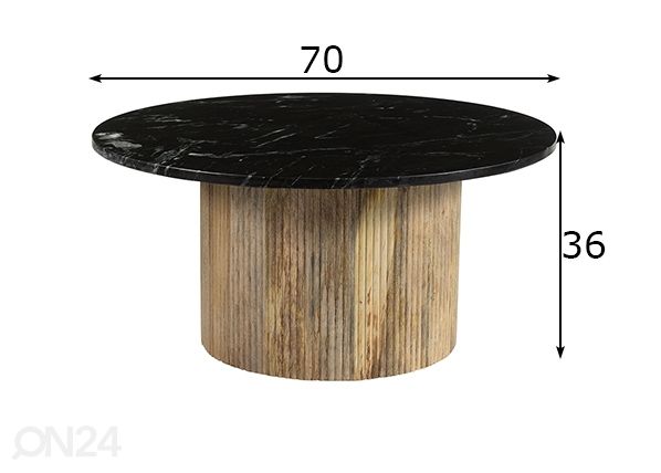 Sohvapöytä Nova Ø 70 cm mitat