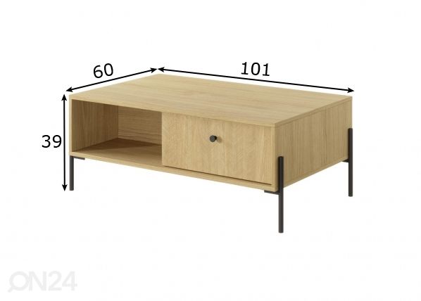 Sohvapöytä Scandi 101x60 cm mitat