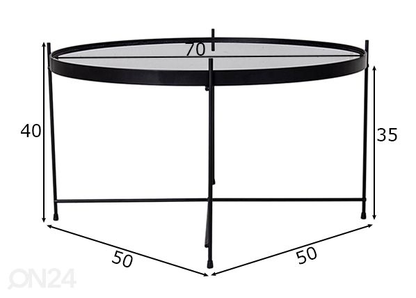 Sohvapöytä Spoleto Ø70 cm mitat