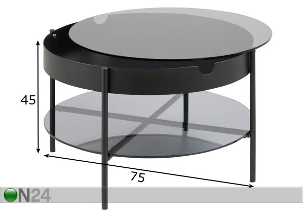 Sohvapöytä TIPTON Ø 75xh45 cm mitat