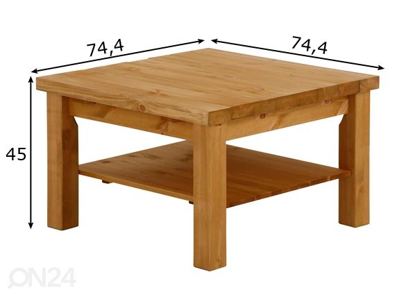 Sohvapöytä Trinidad 70x70 cm mitat