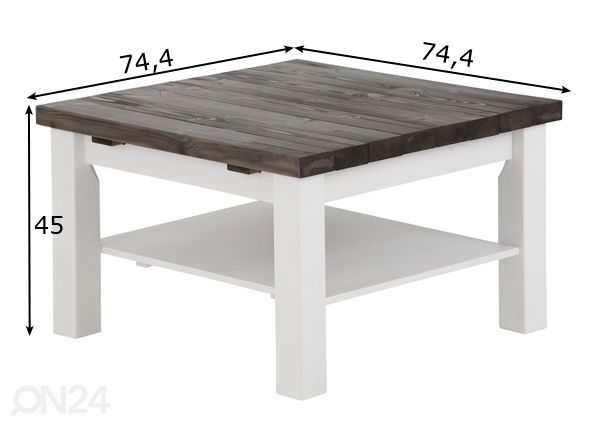 Sohvapöytä Trinidad 70x70 cm mitat