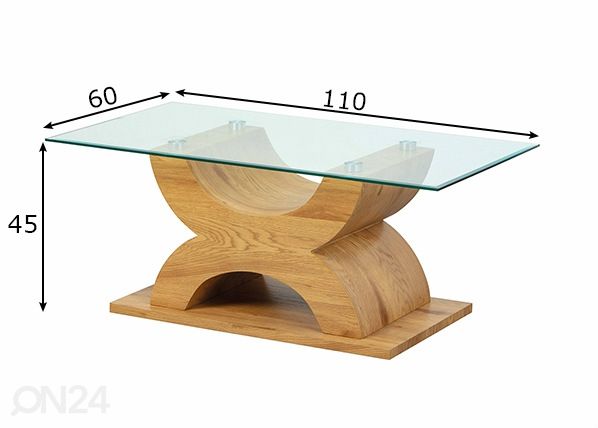 Sohvapöytä X-Type mitat