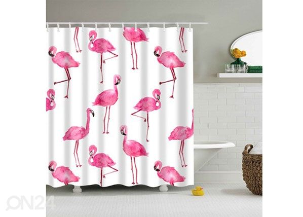 Suihkuverho FLAMINGO WHITE 150x180 cm