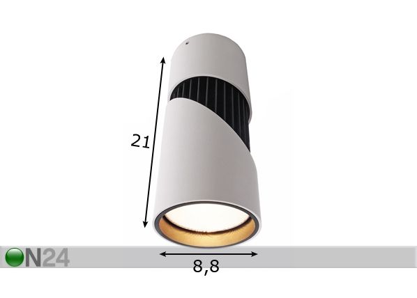 Suunnattava kattovalaisin BLACK & WHITE LED mitat