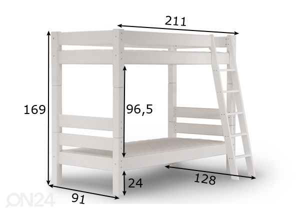 Suwem kerrossänky Lahe viistotikkailla 80x200 cm mitat